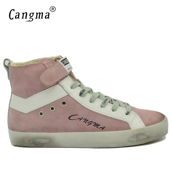 Customize CANGMA Brand Retro Genuine Leather Men Sneakers CMH003